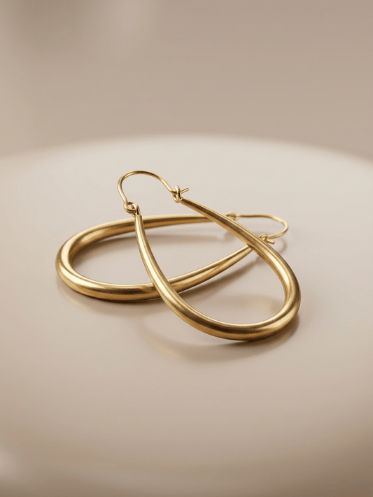 Naarya Jewels Golden Teardrop Hoops (Anti Tarnish)