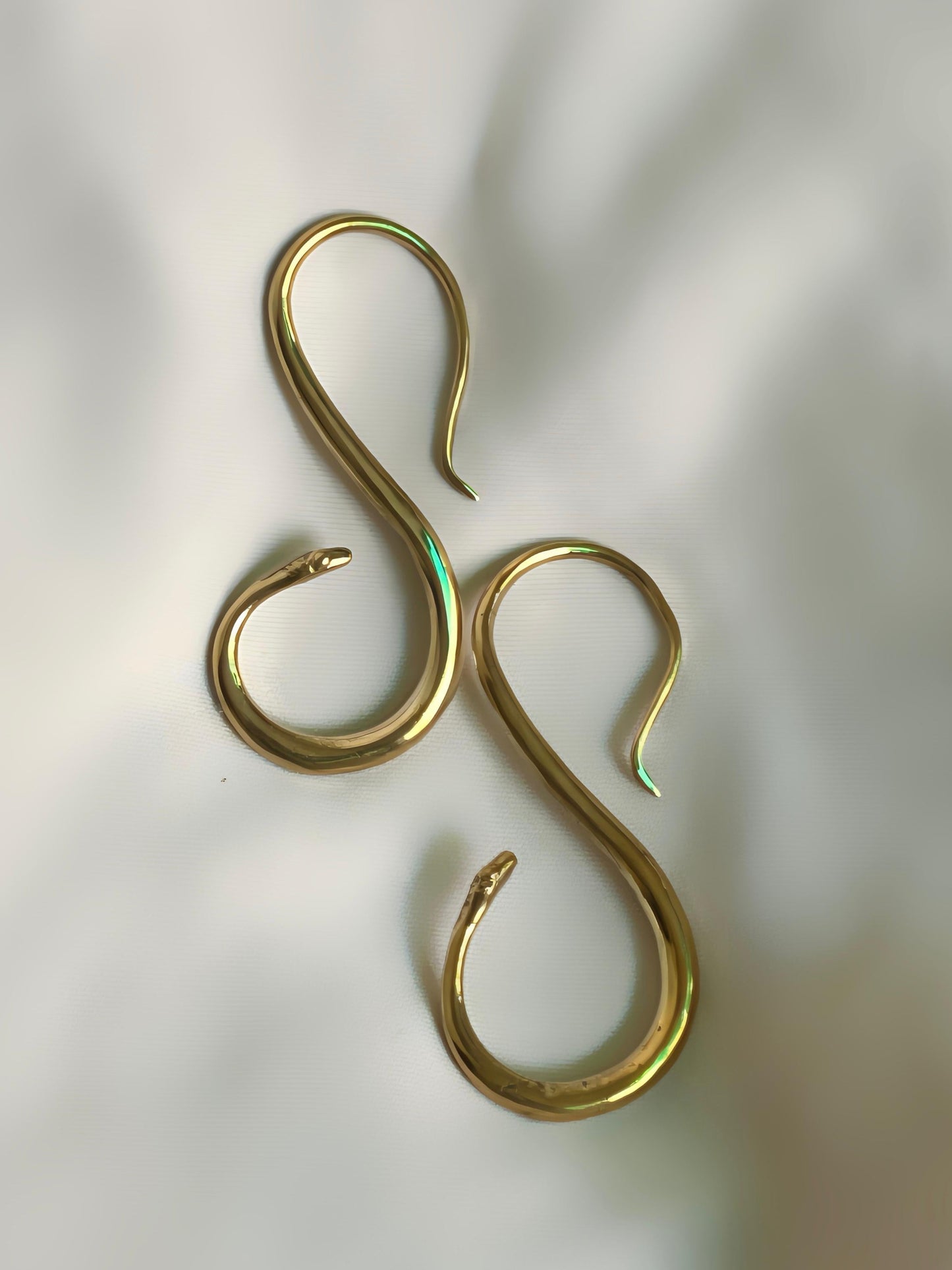 Curved Infinity Brass Drop Earrings (Anti Tarnish)