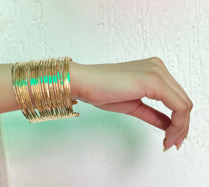 Statement strand Cuff Brass Bracelet (Anti tarnish)