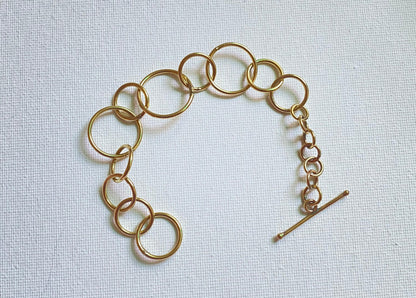 Circle Link  Brass Bracelet (Anti Tarnish)