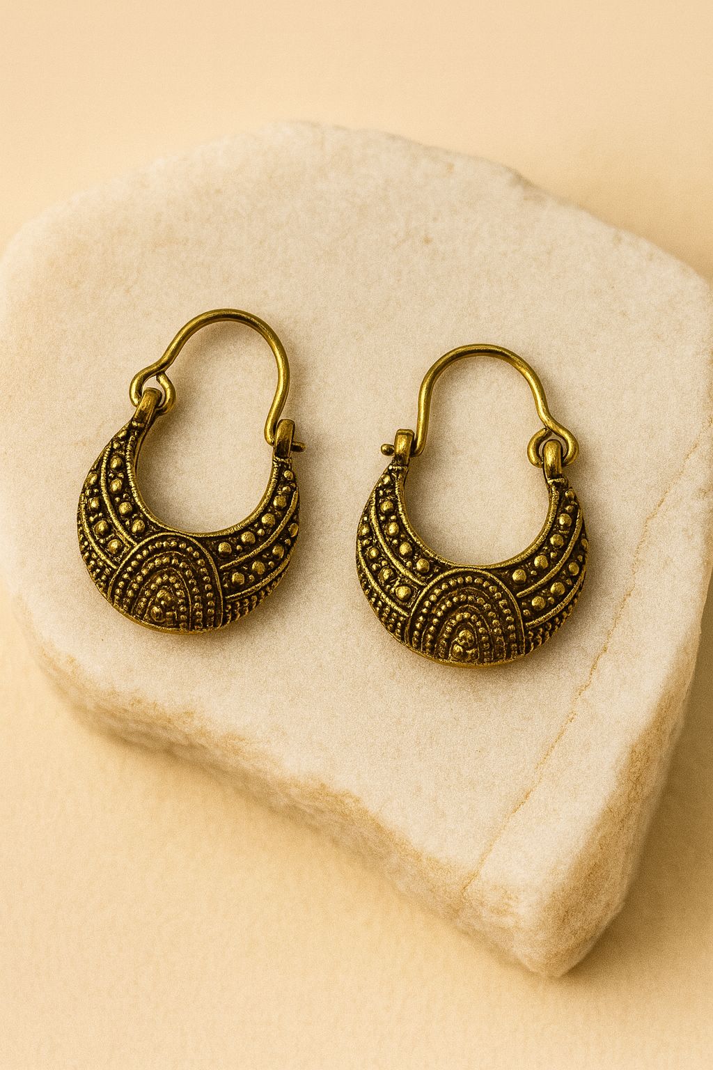 Intricate Tribal Arches & Dots Earrings