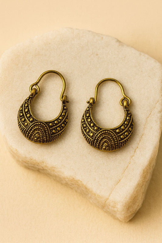 Intricate Tribal Arches & Dots Earrings