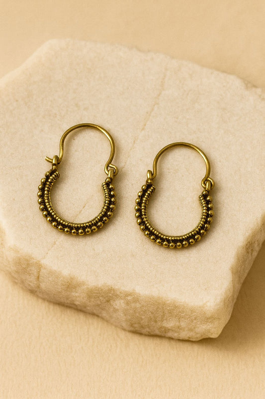 Beaded Crescent Design Earrings