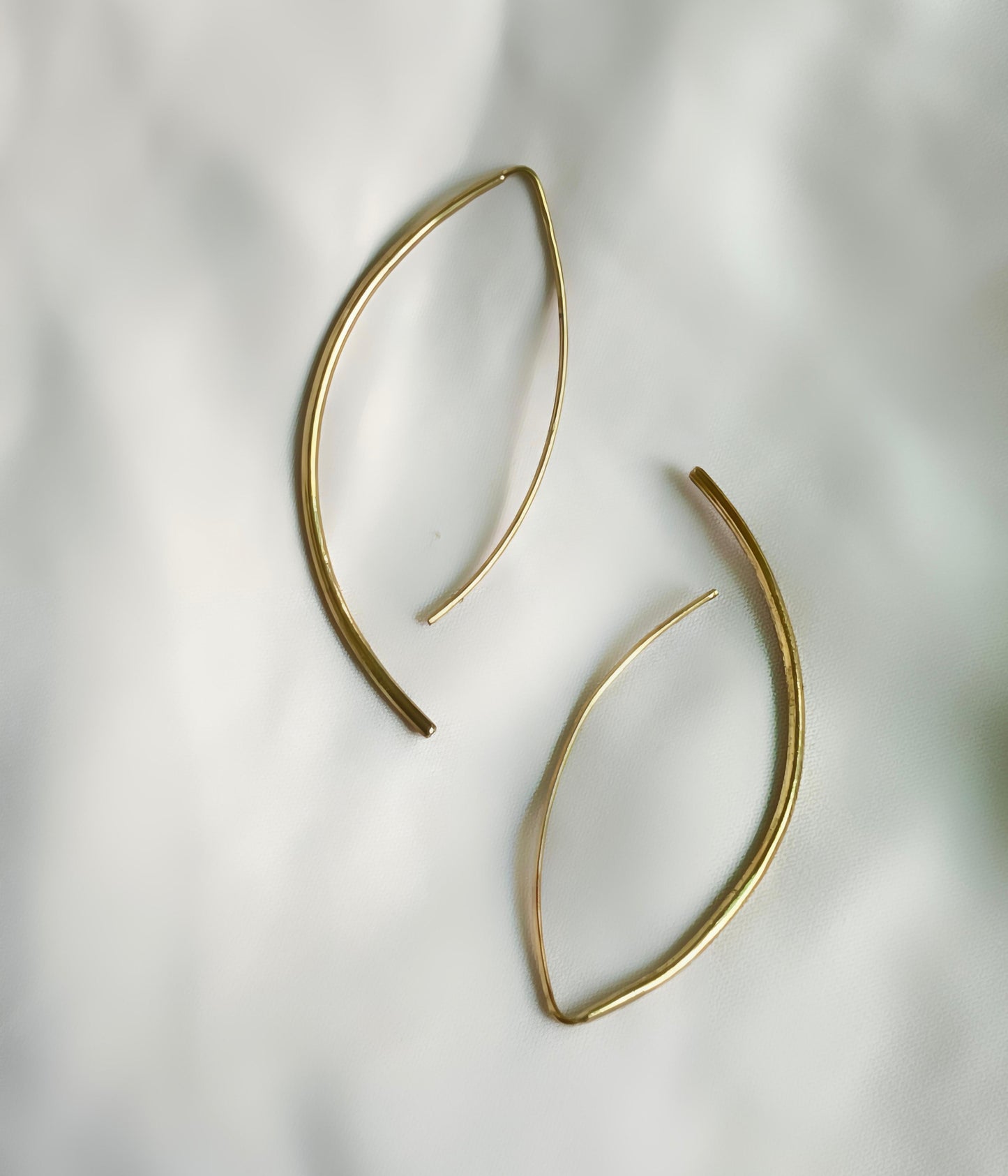 Arched Line Drop Brass Earrings (Anti Tarnish)