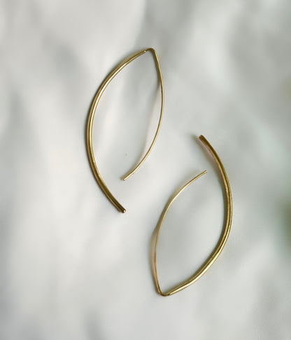 Arched Line Drop Brass Earrings (Anti Tarnish)