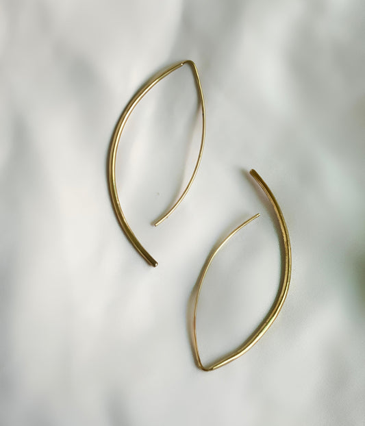 Arched Line Drop Brass Earrings (Anti Tarnish)