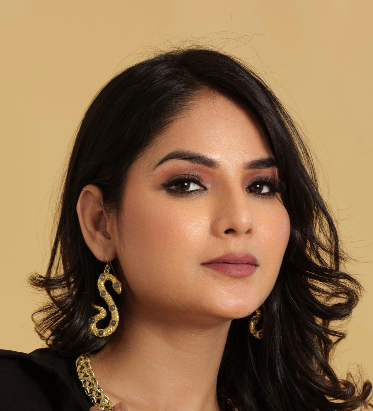 Venomous Glamour Statement Brass Earrings (Anti Tarnish)