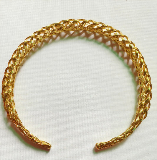 Braided Gold Brass Necklace (Anti Tarnish)