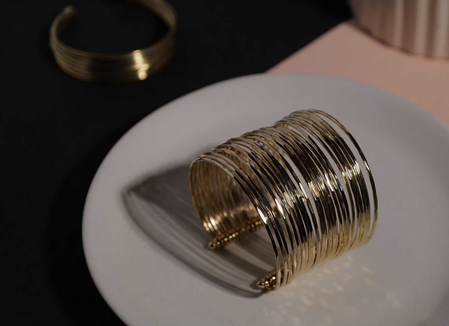 Statement strand Cuff Brass Bracelet (Anti tarnish)