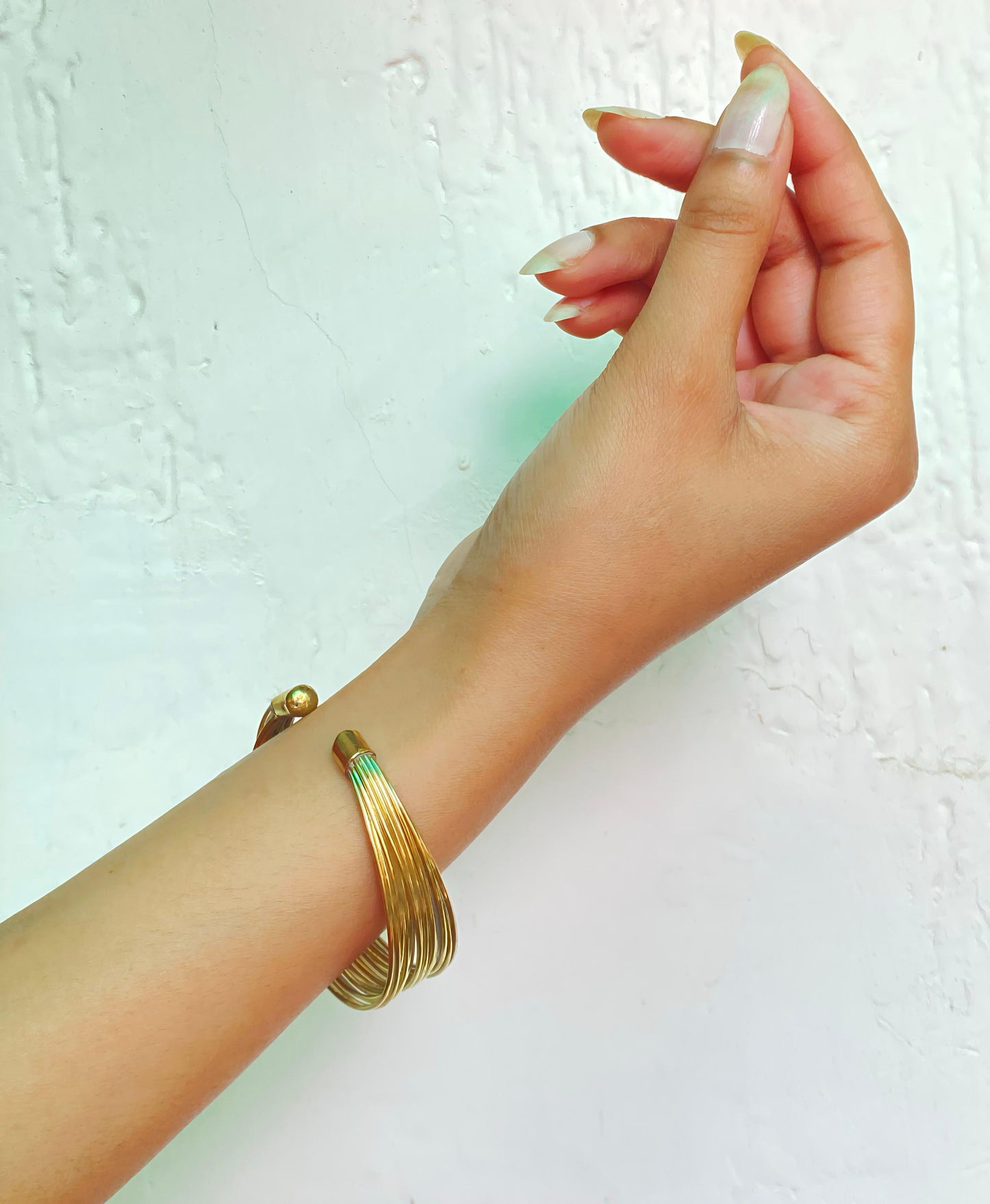 Multi Strand Gold Brass Cuff (Anti Tarnish)