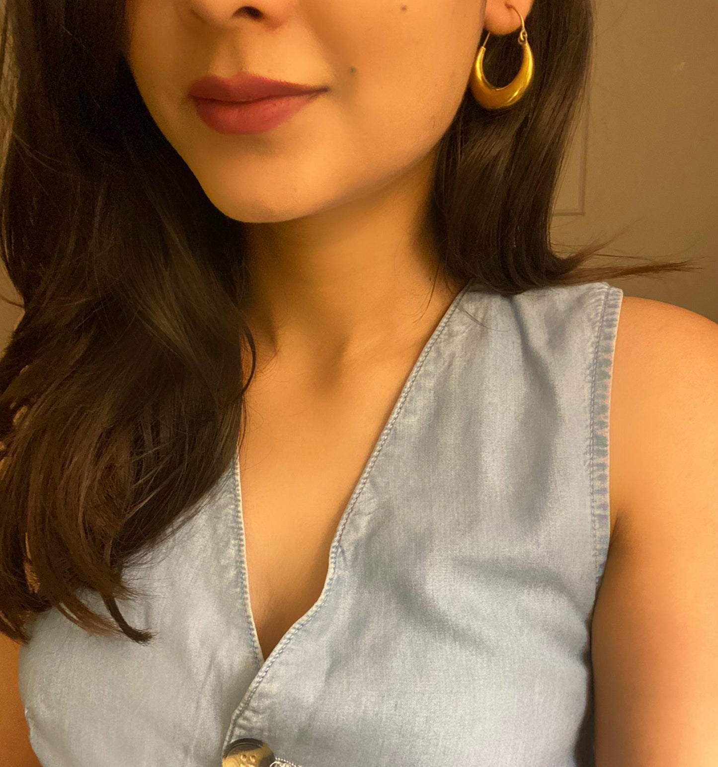 Solid Gold Circle Brass Earring (Anti Tarnish)