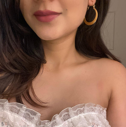 Flat Hoop Brass Earrings (Anti Tarnish)