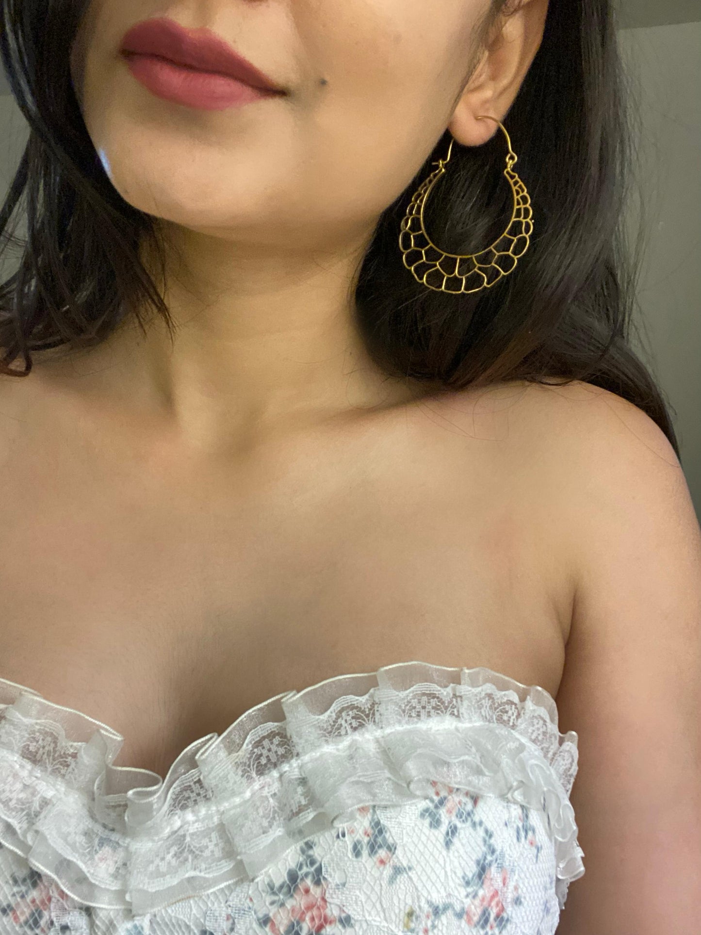 Enchanting Gold Duo: Spirals & Web Earring Combo