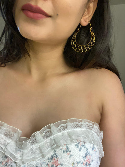 Enchanting Gold Duo: Spirals & Web Earring Combo