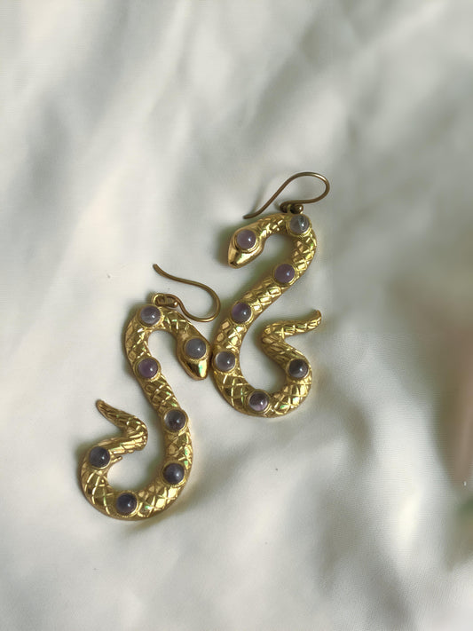 Venomous Glamour Statement Brass Earrings (Anti Tarnish)